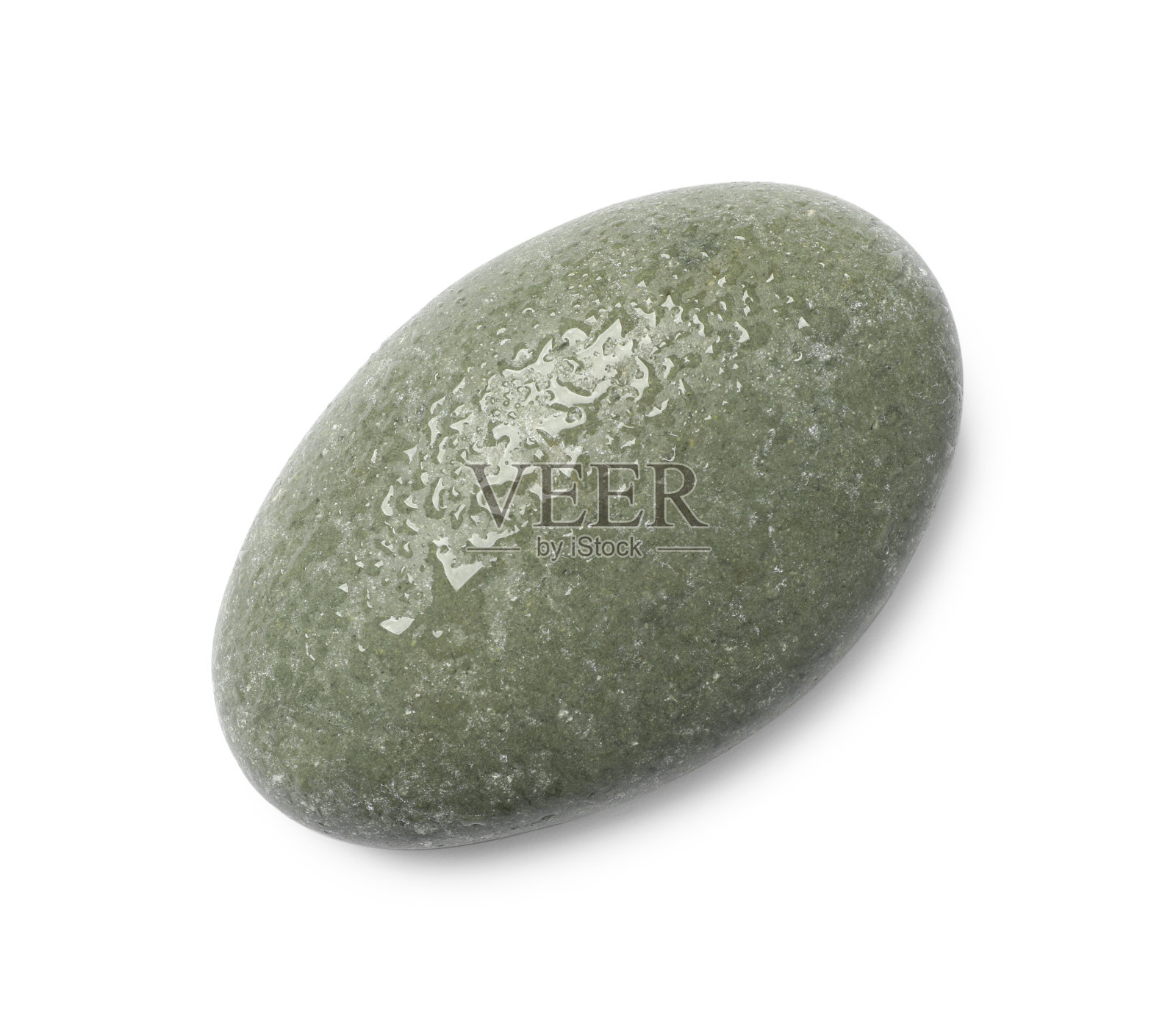 潮湿的石头与水滴隔离在白色，俯视图照片摄影图片