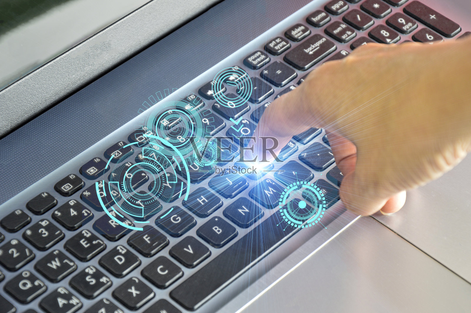 指尖控制技术的概念照片摄影图片