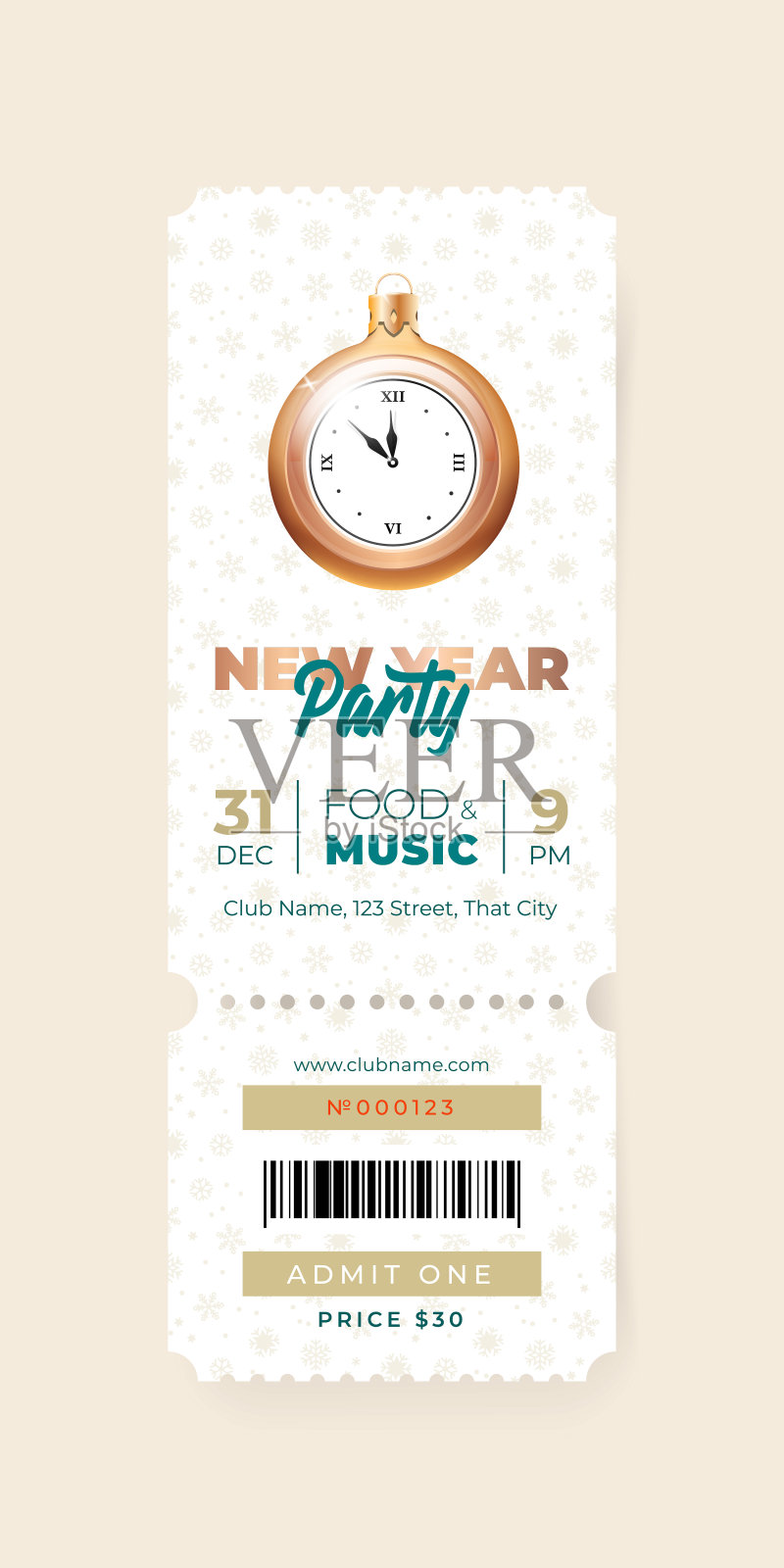 新年晚会门票模板设计模板素材