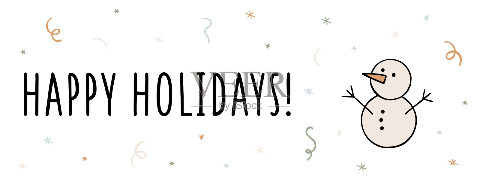 带有节日元素的快乐节日横幅插画图片素材