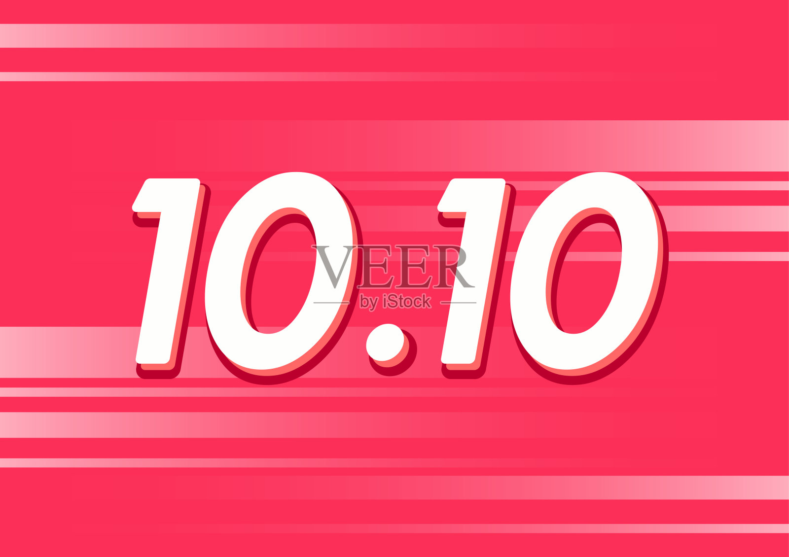 购物日10.10海报。购物日10.10年最大的销售矢量模板设计插图。插画图片素材