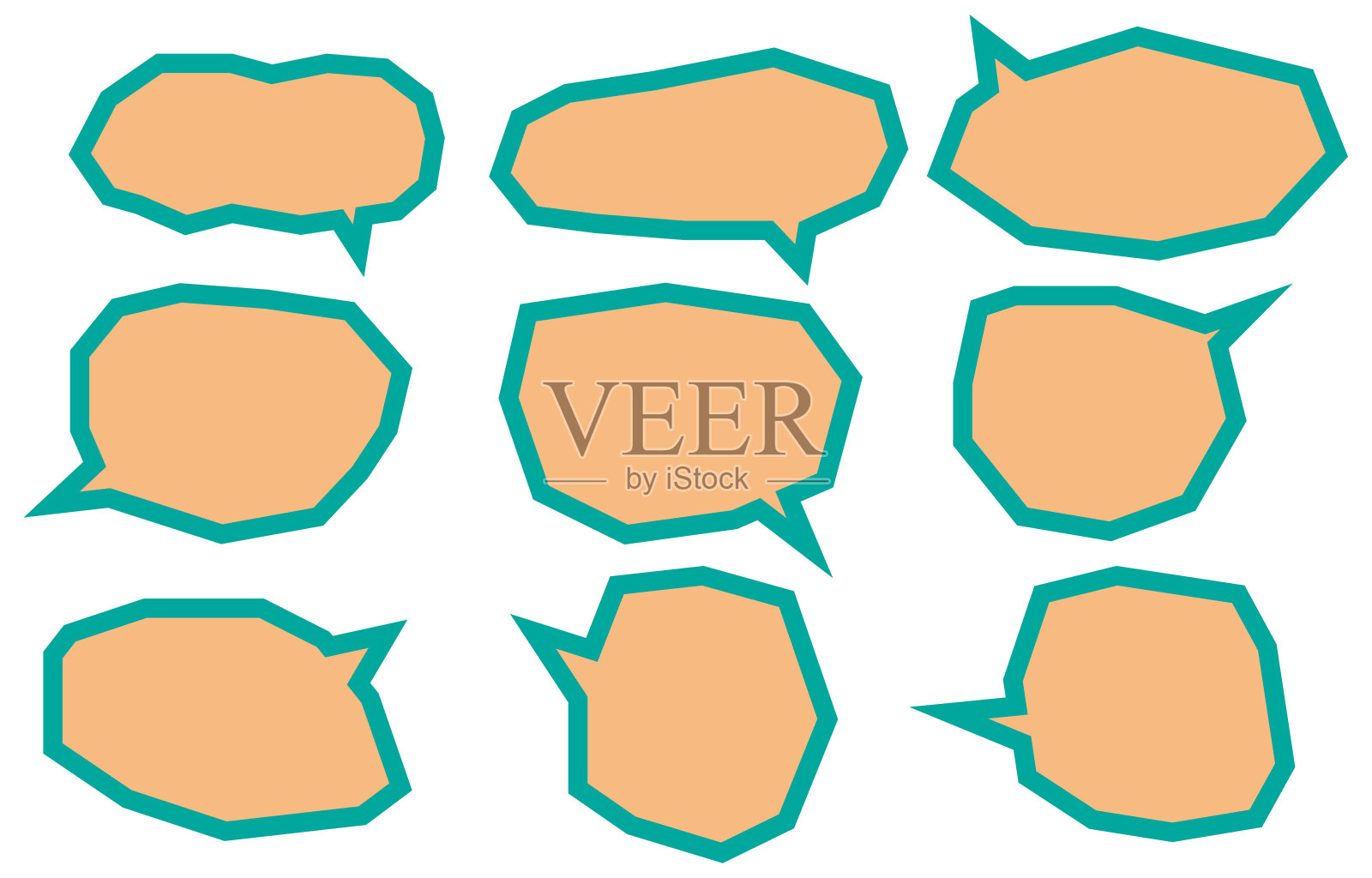 将语音气泡设置为白色背景。聊天框或聊天矢量方块消息或通信图标云说话为漫画和漫画消息对话框插画图片素材