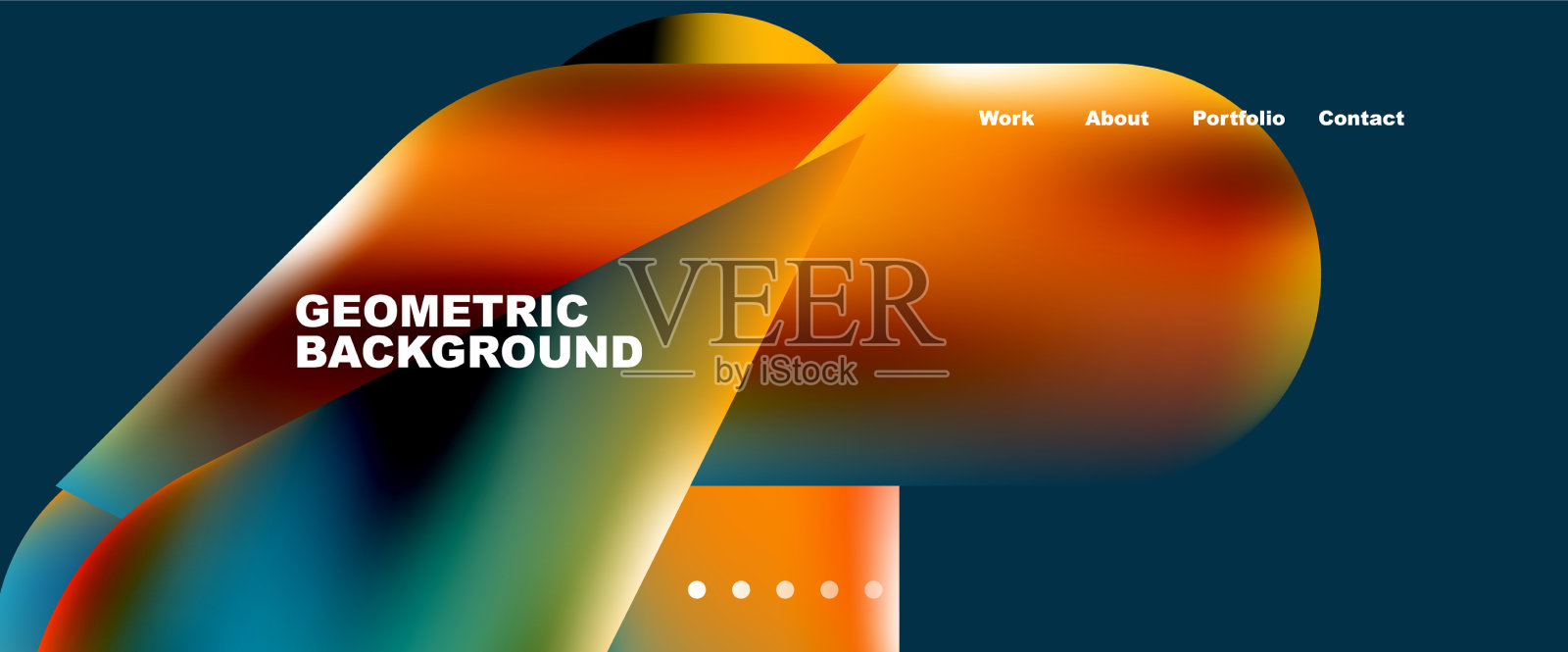 登陆页面背景模板彩色塑料插画图片素材