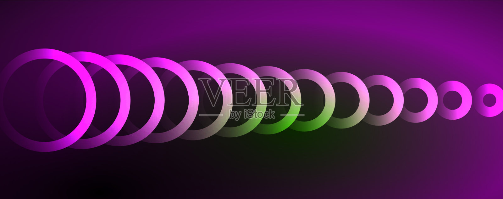 霓虹闪亮的圆圈抽象的背景技术插画图片素材