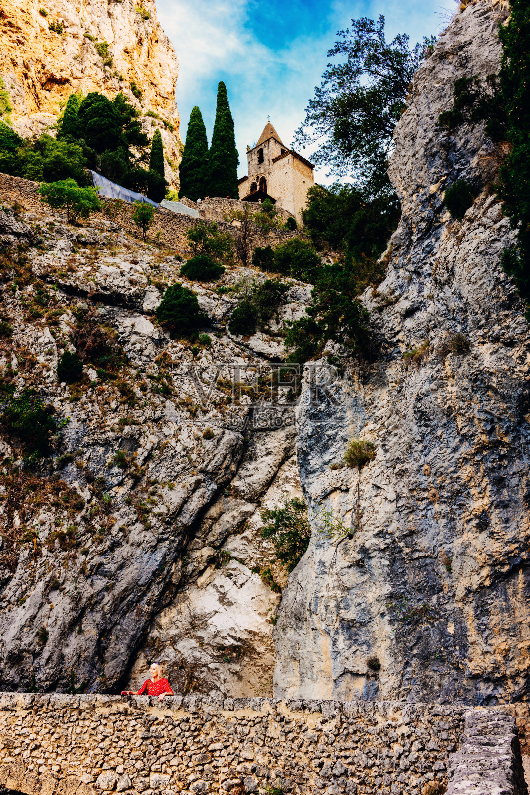 穆斯捷圣玛丽，普罗旺斯，法国。照片摄影图片