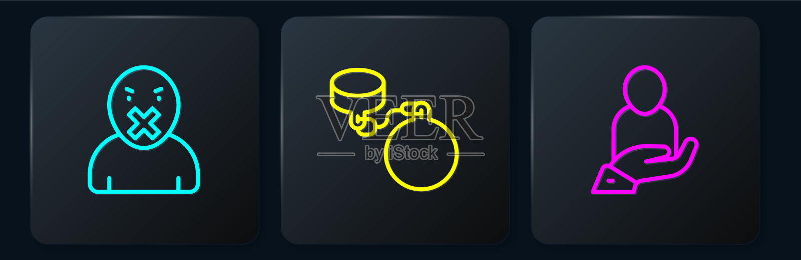 设线审查和言论自由生活图标素材