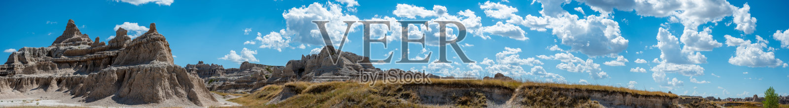 美国南达科他州Badlands国家公园全景HDR天际线照片摄影图片