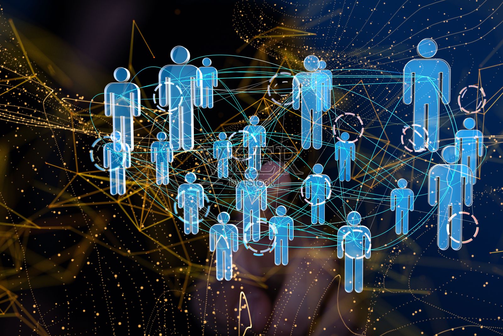 一个男人展示社会关系的3D概念照片摄影图片