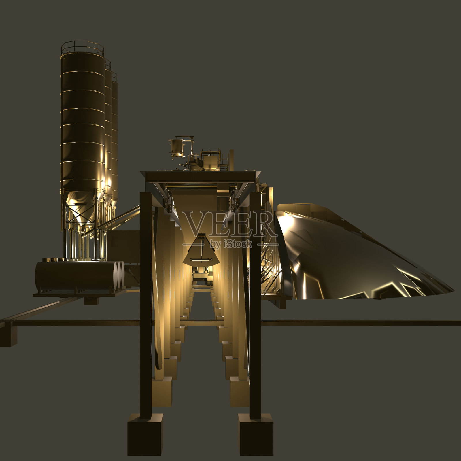 工业建筑三维插画插画图片素材