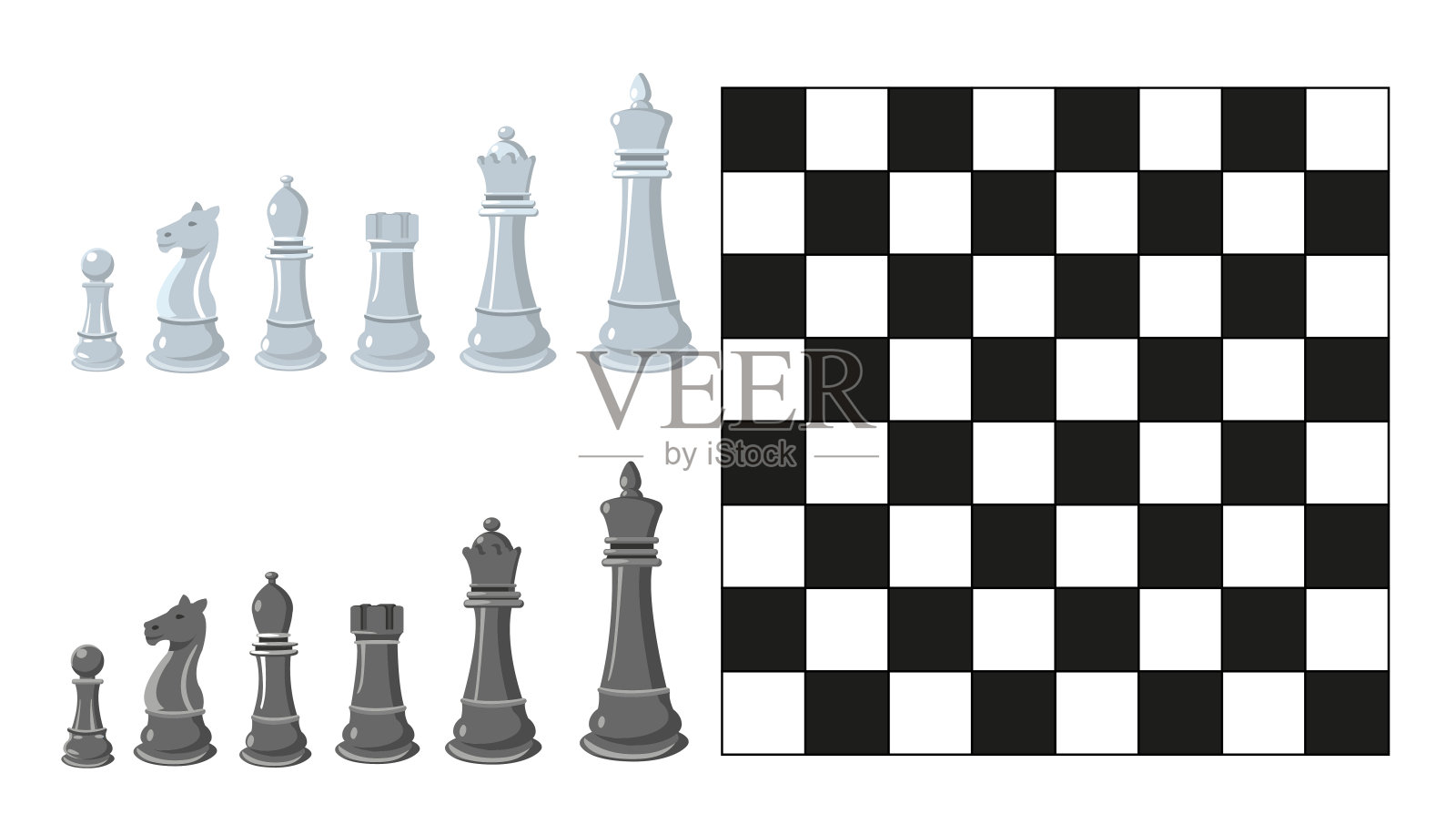 收藏国际象棋图形。矢量图插画图片素材