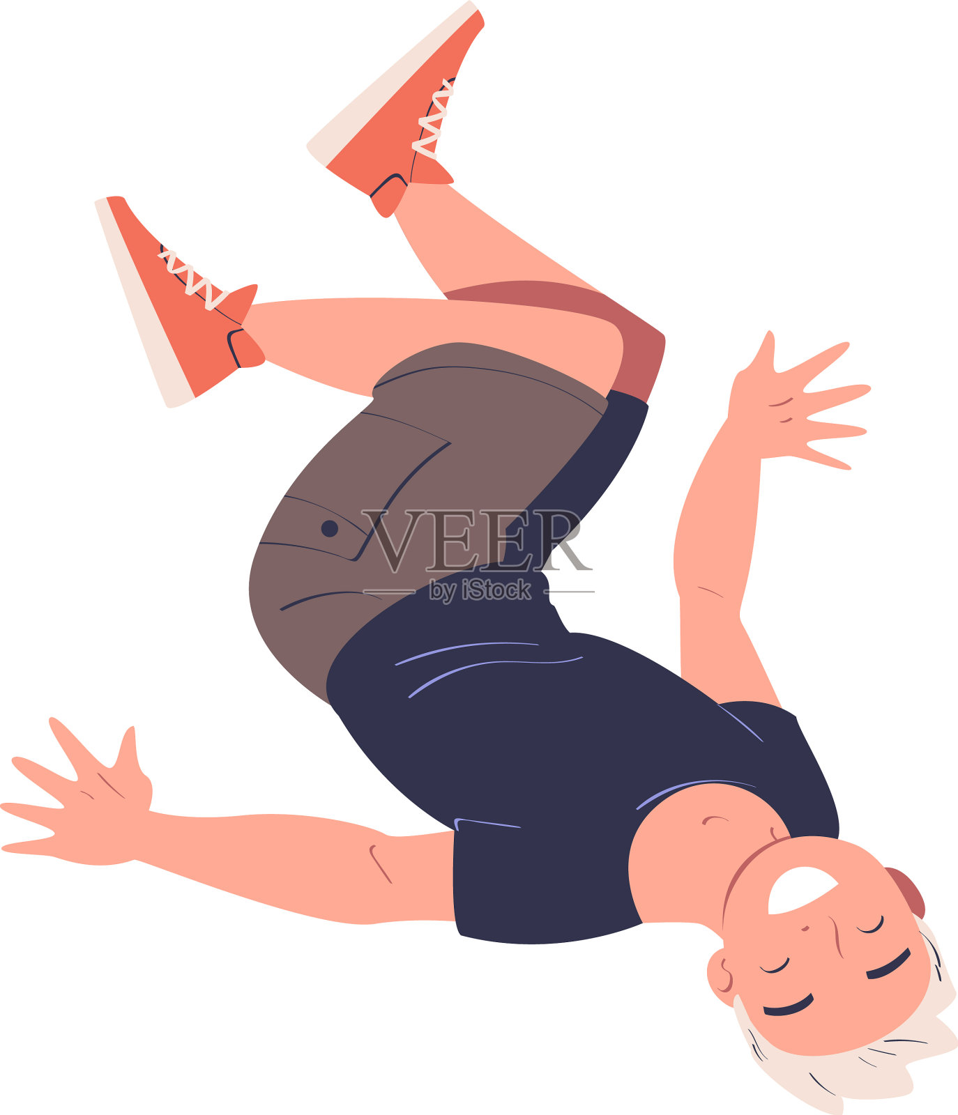 欢快的男人角色跳来跳去设计元素图片