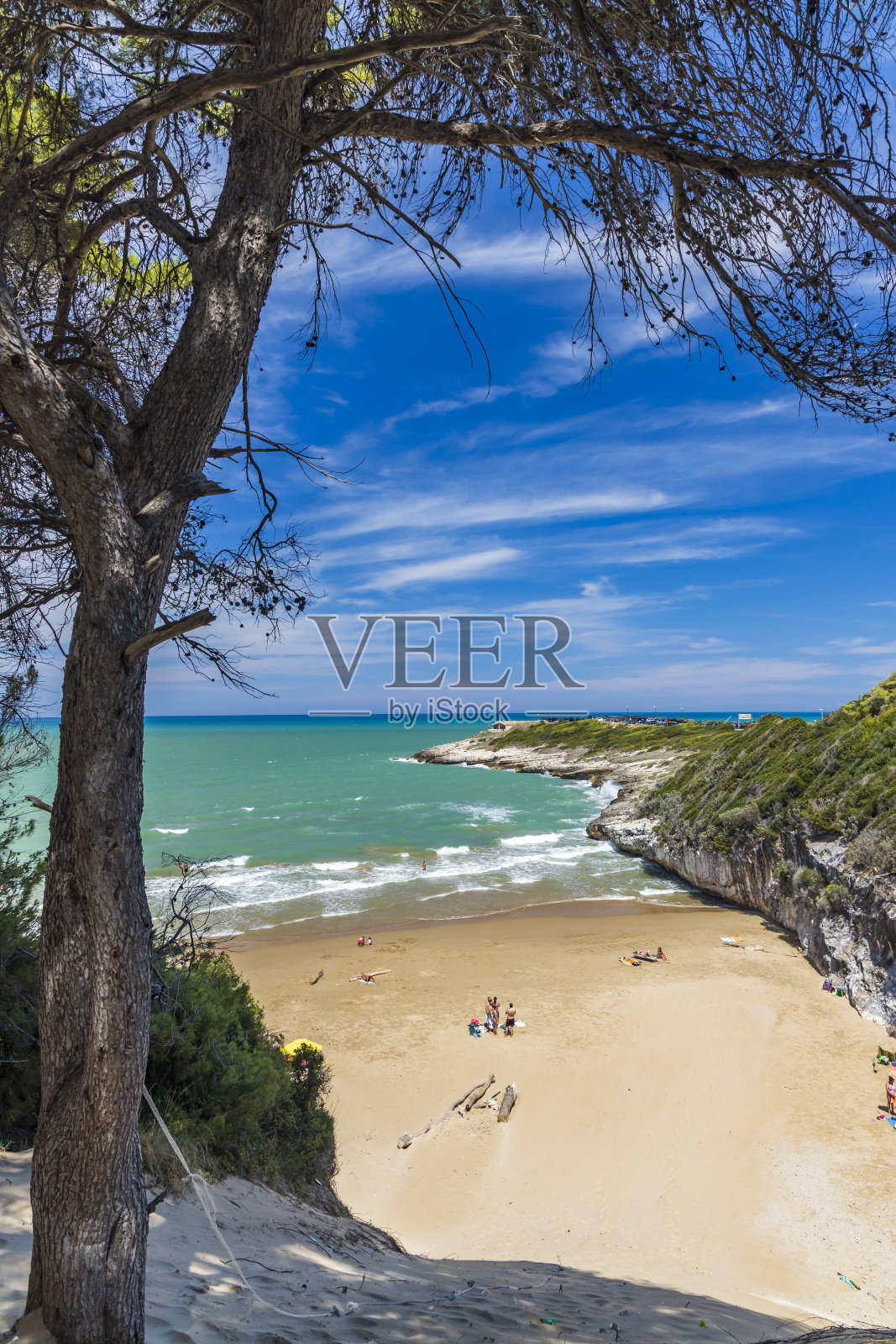 穆尔吉亚海滩，维科·德尔·加加诺，福贾，意大利照片摄影图片