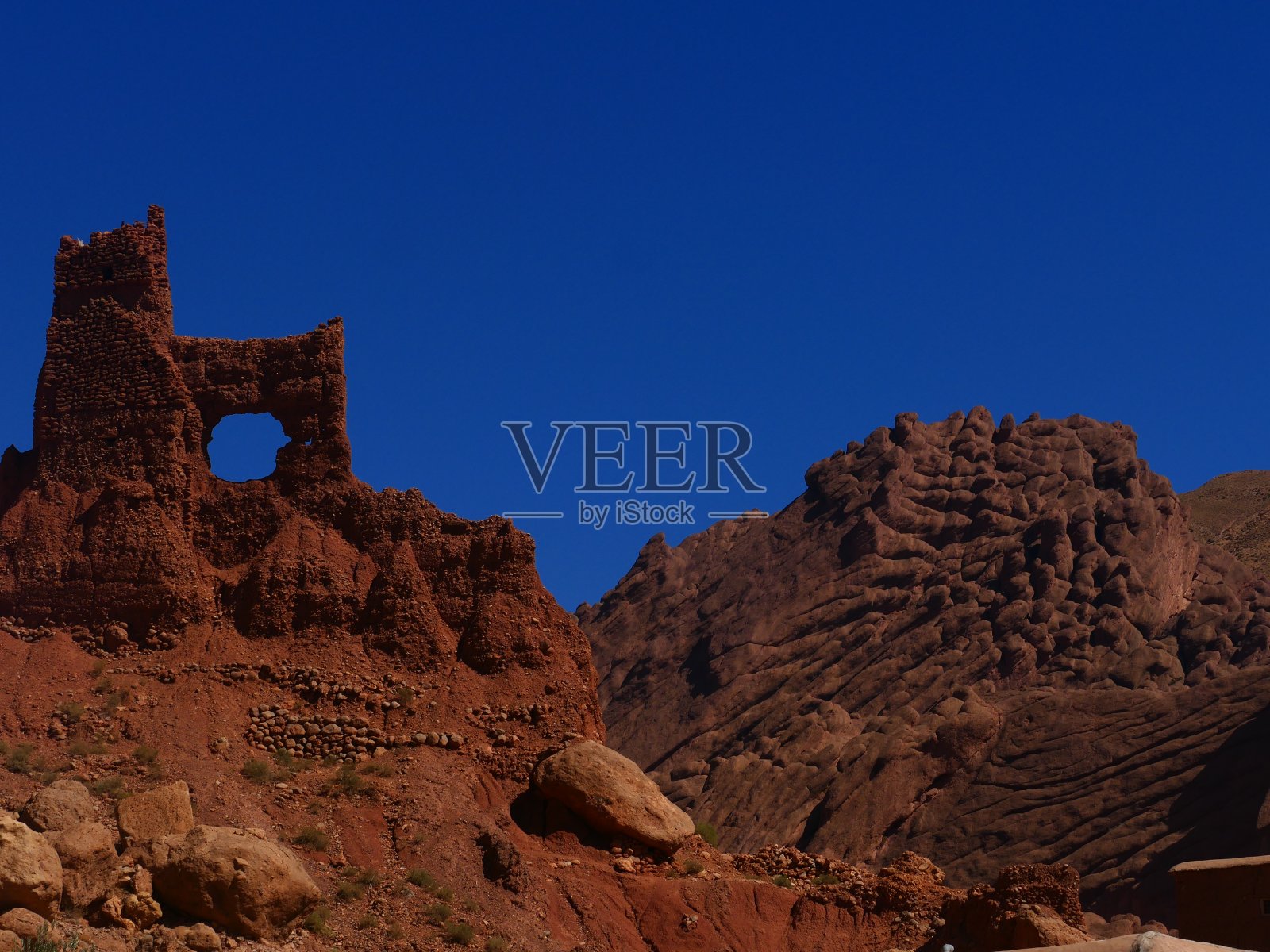 摩洛哥Dades山谷Tamlalt的岩石照片摄影图片