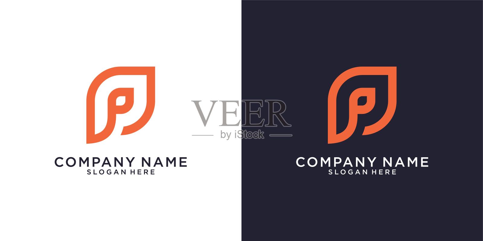 P或PP字母标志设计模板矢量设计元素图片