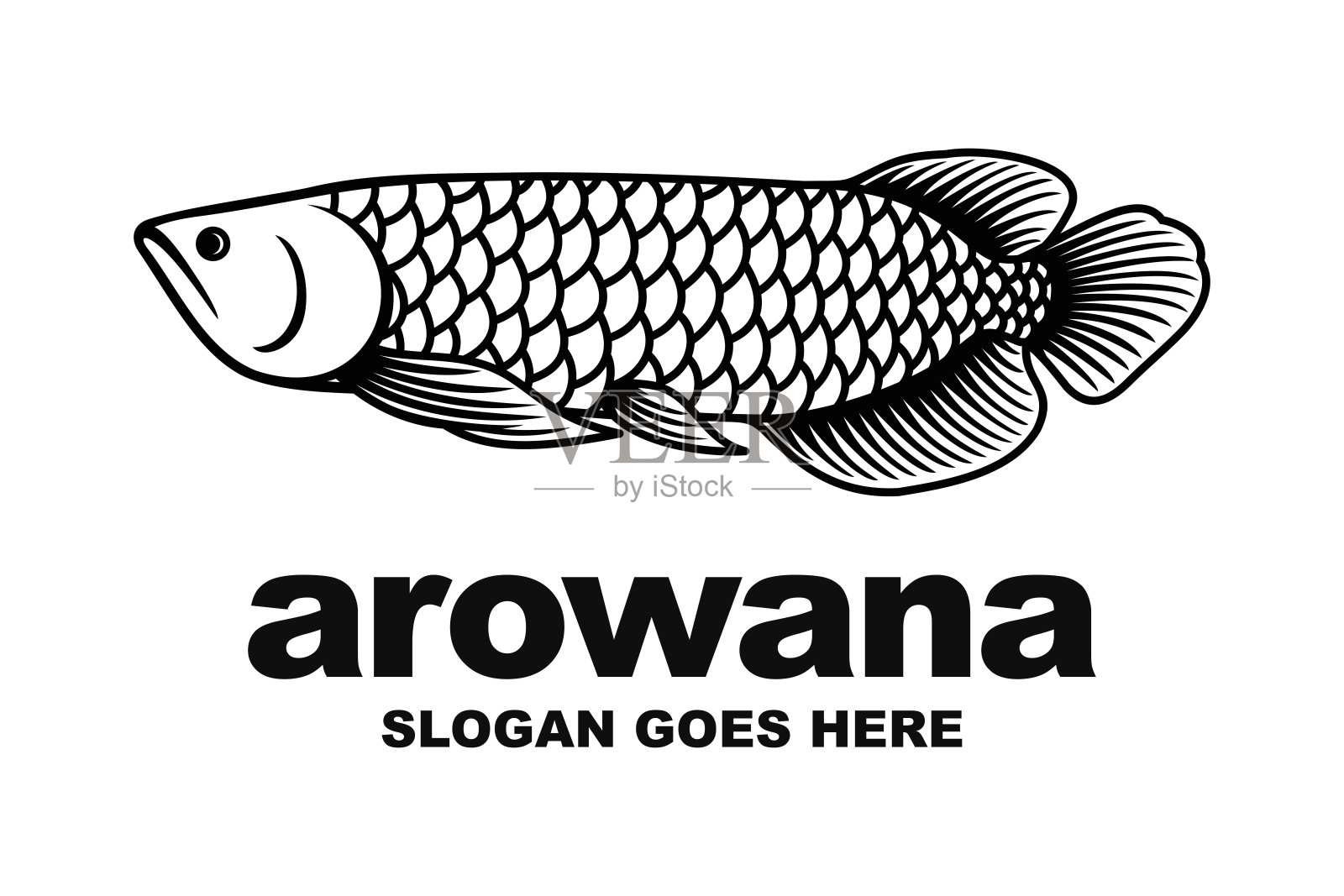 龙鱼标志设计矢量插画图片素材