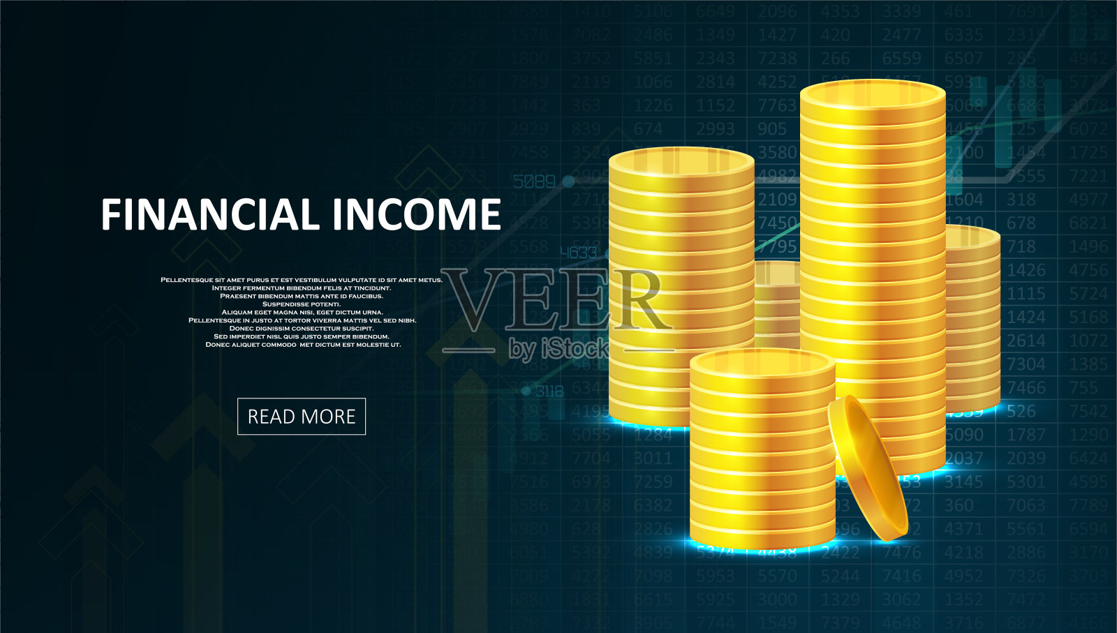 成功人生的财务收入。投资业务分析插画图片素材