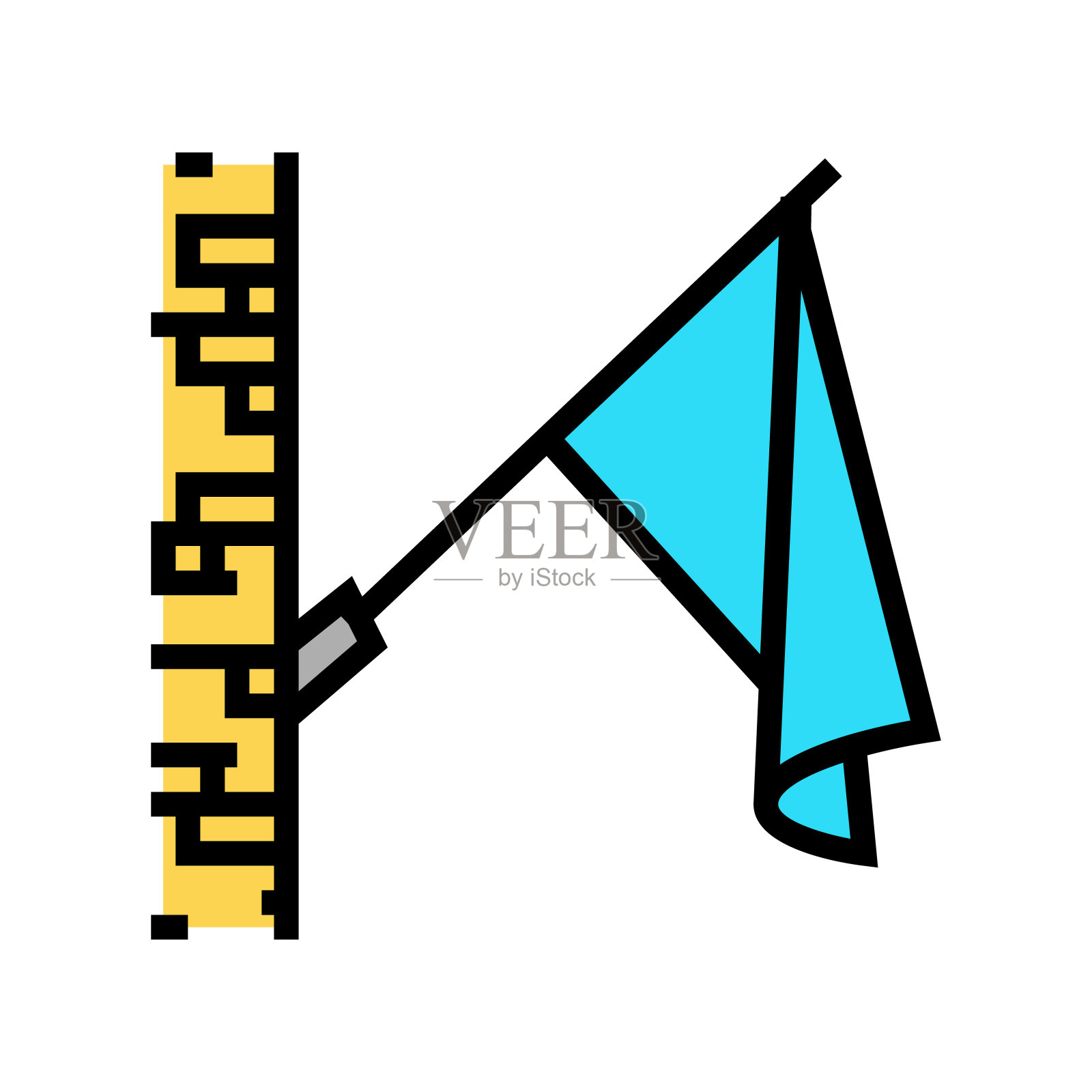 杆旗颜色图标矢量插图插画图片素材