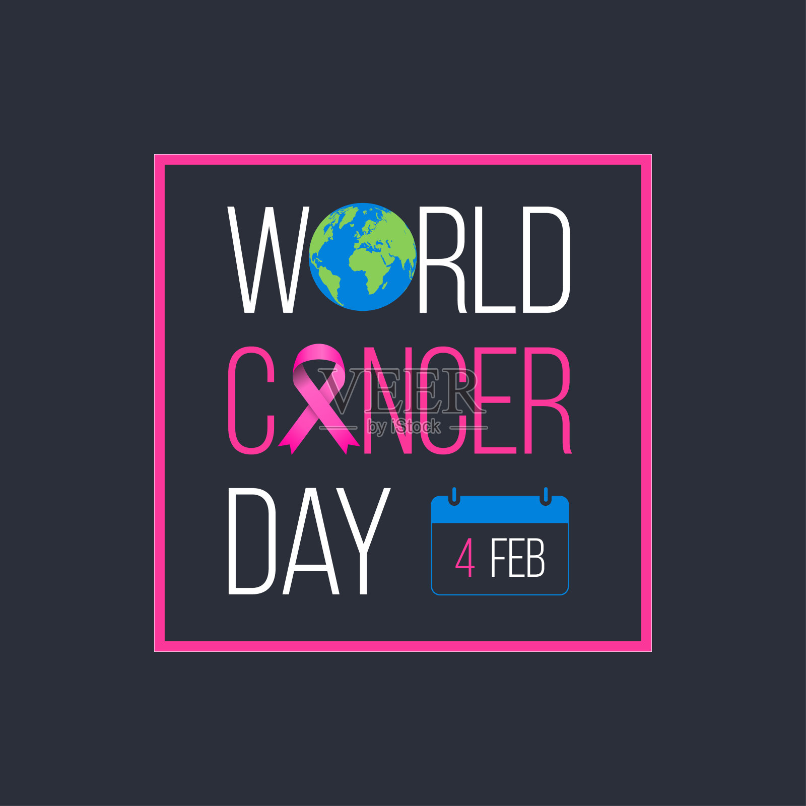 2月4日世界癌症日的矢量插画。插画图片素材