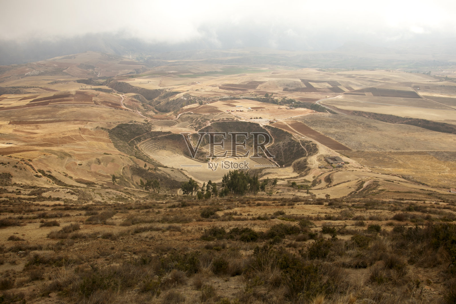 圣谷的农业梯田。马里在库斯科，圣谷，秘鲁照片摄影图片