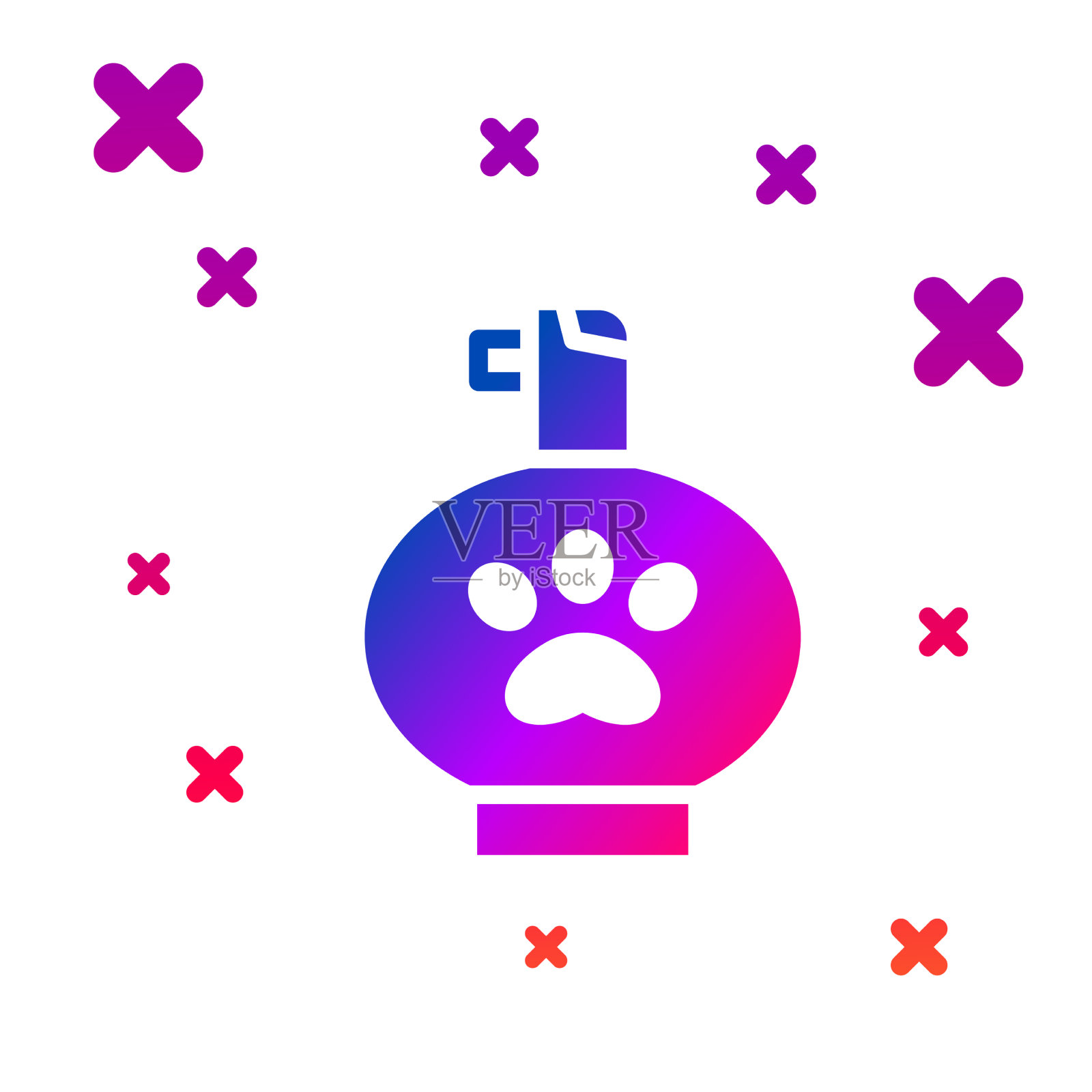 彩色宠物洗发水图标隔离在白色图标素材