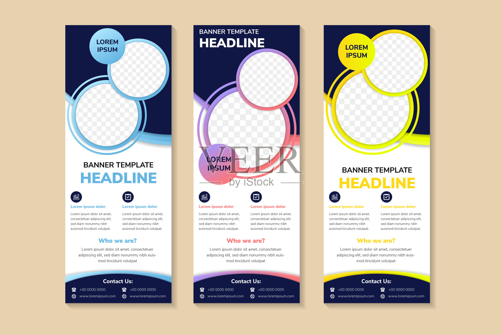 收集彩色圈商业卷旗设计模板设计模板素材