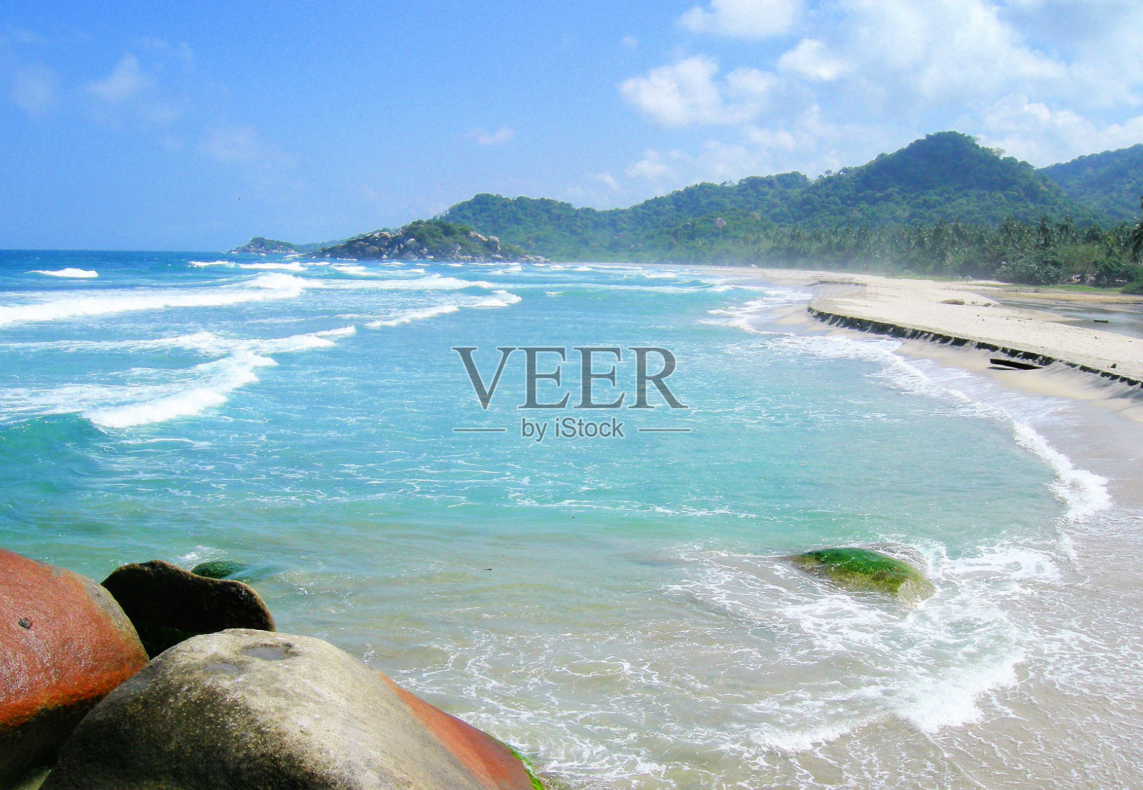 哥伦比亚海边的风景照片摄影图片