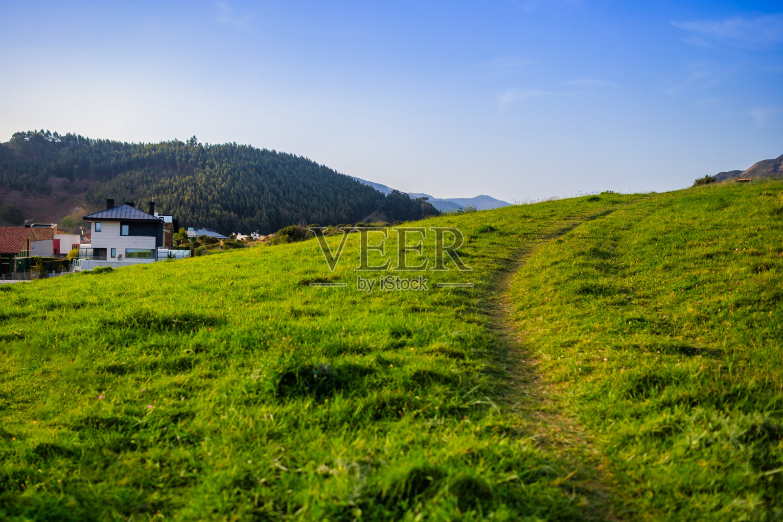 比斯开湾的小镇风景照片摄影图片