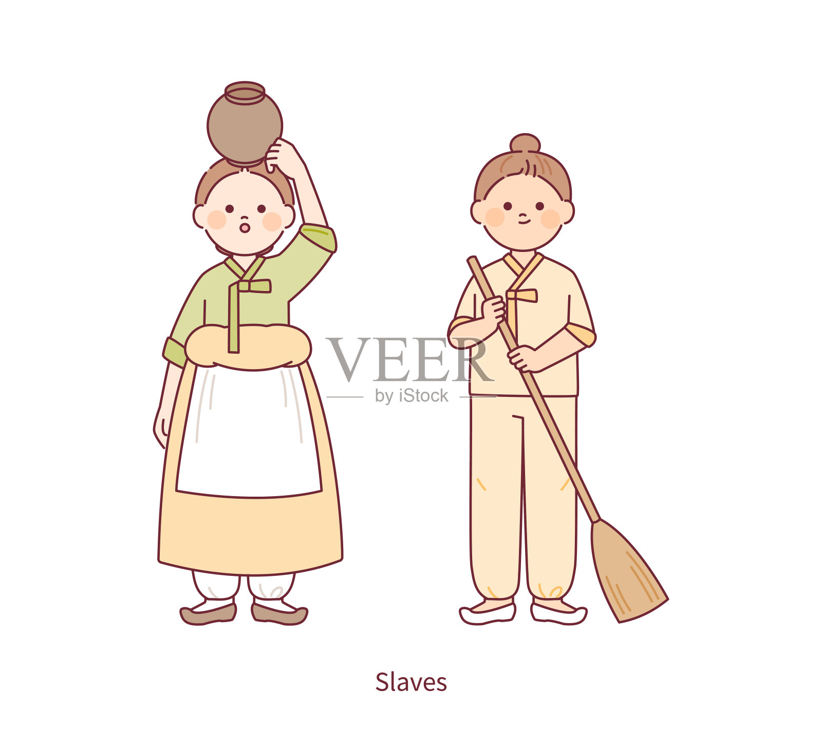 韩国传统服装韩服插画图片素材