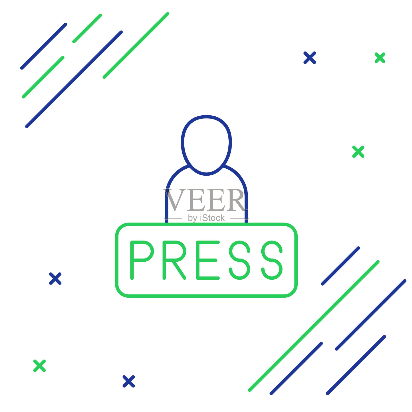 线记者新闻记者图标孤立上插画图片素材