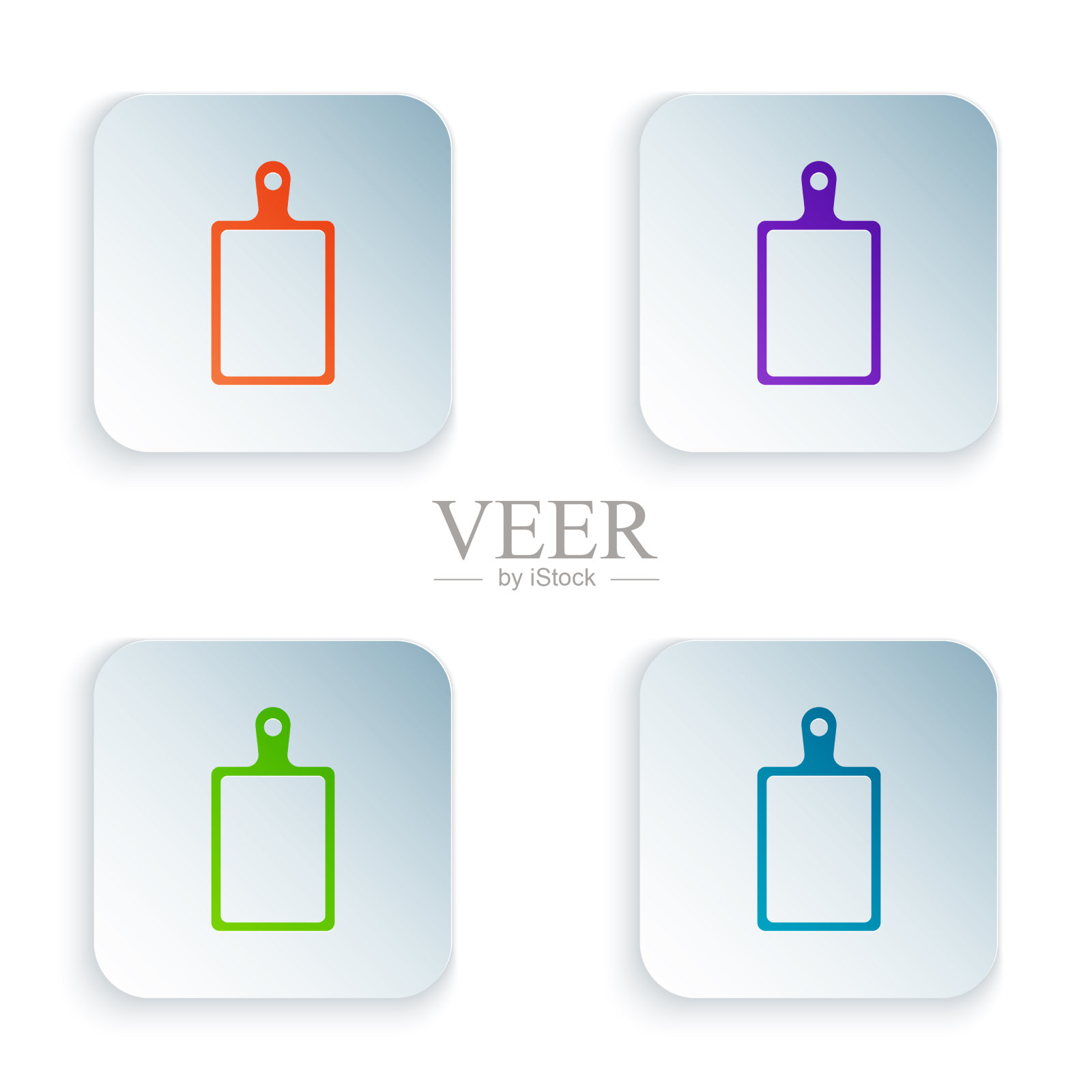 彩色砧板图标隔离在白色上图标素材