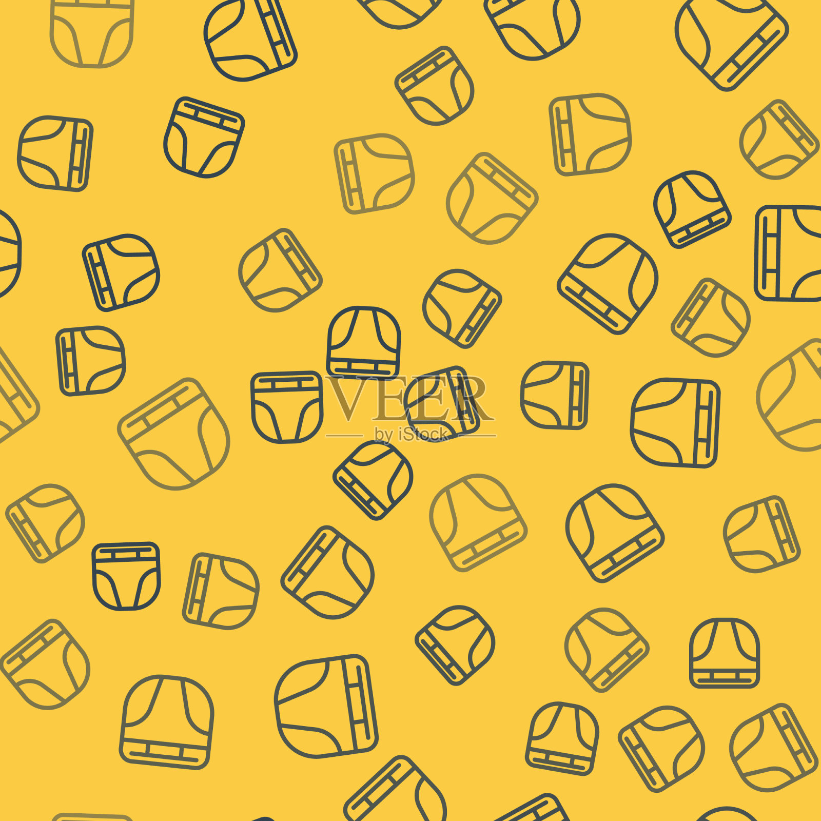 蓝线尿布为狗图标隔离无缝插画图片素材