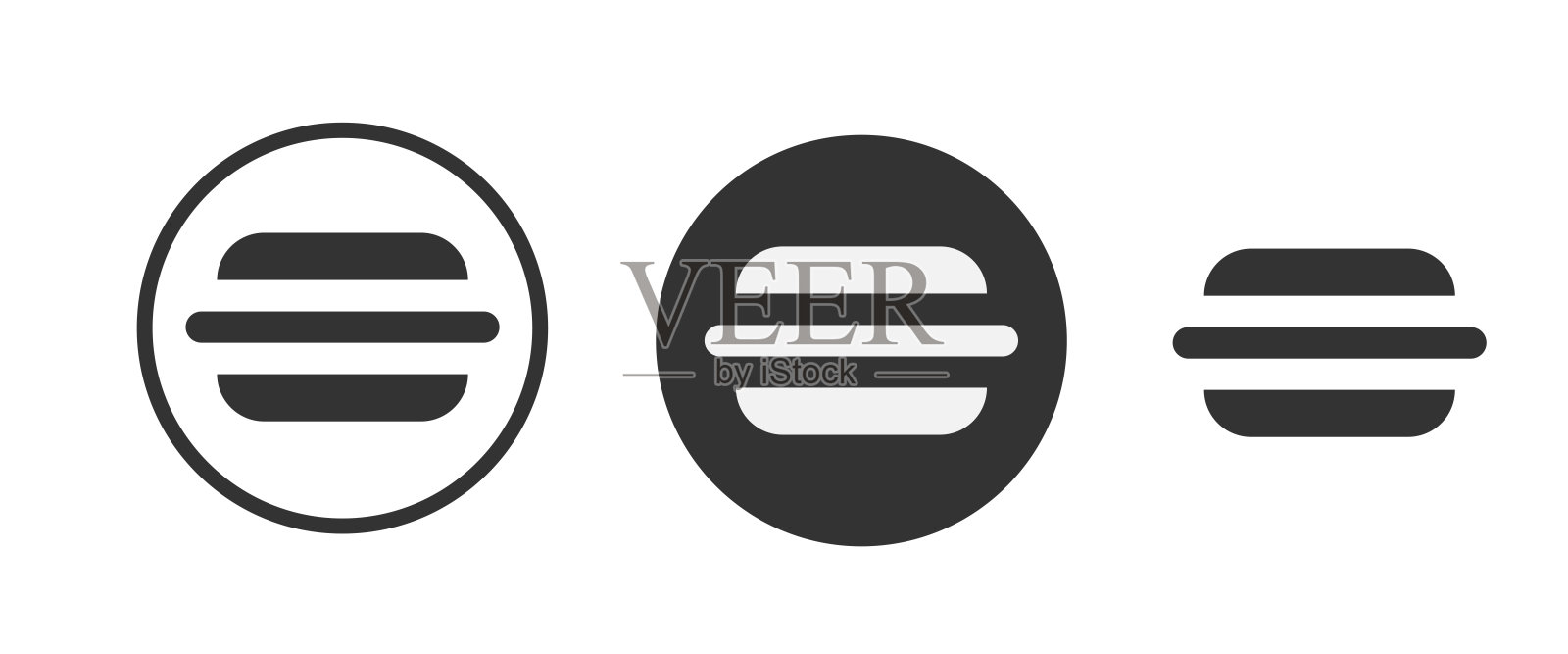 菜单热狗图标隔离在白色背景平面矢量插图。图标素材