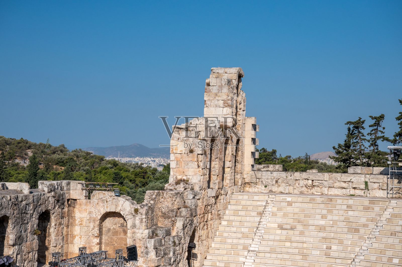 希腊雅典的希律·阿提库斯音乐厅照片摄影图片