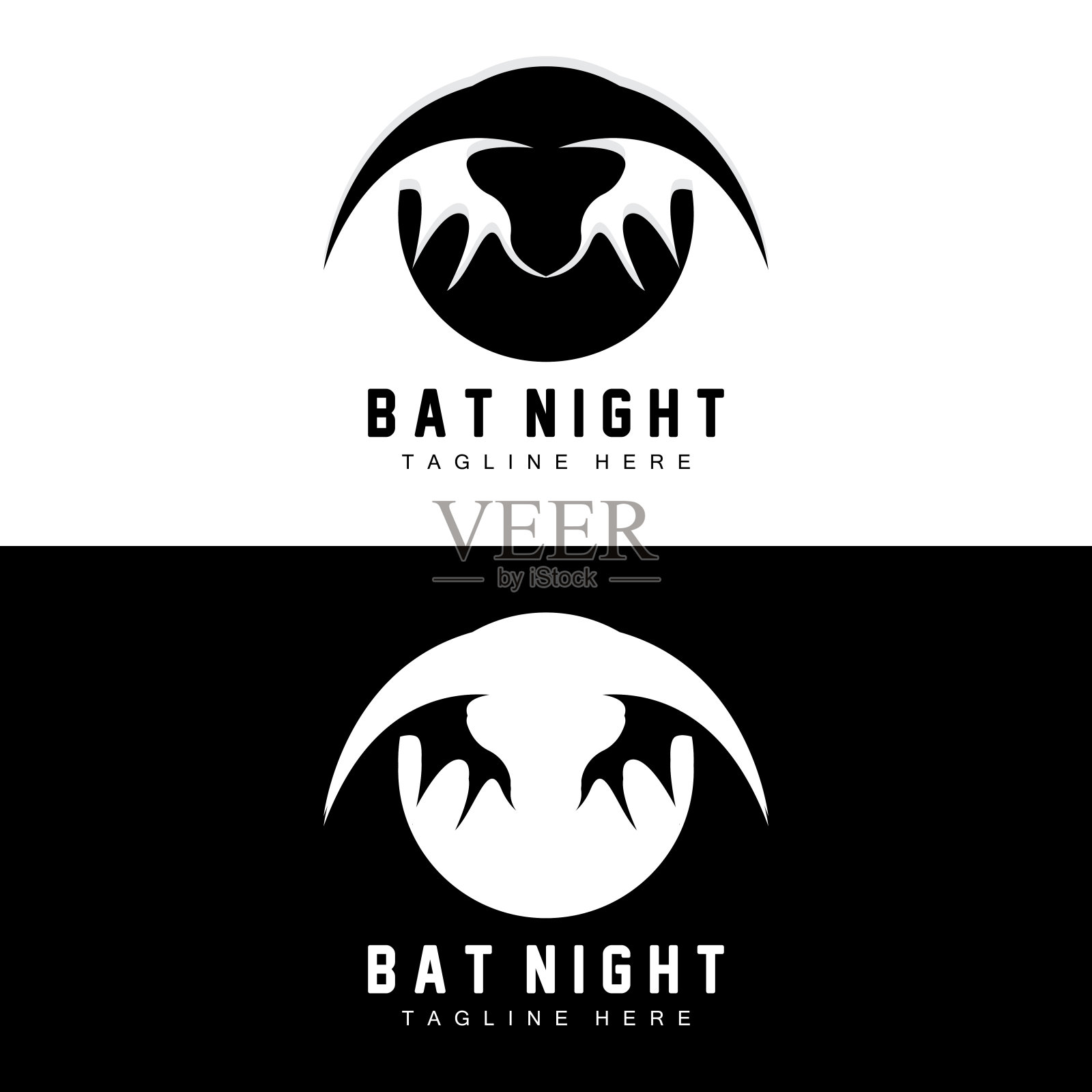 蝙蝠符号，夜间飞行动物图标，公司矢量，万圣节模板设计元素图片