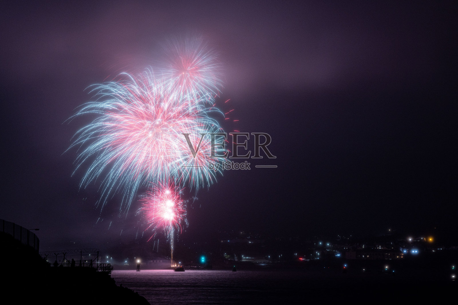 在德文郡普利茅斯举行的英国烟花锦标赛照片摄影图片