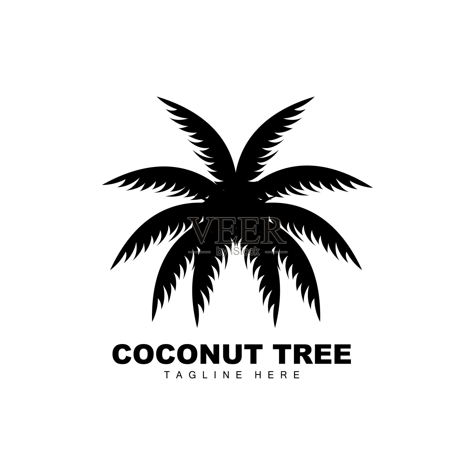 椰子树标志，海洋树矢量，模板设计，产品品牌，海滩旅游对象标志插画图片素材