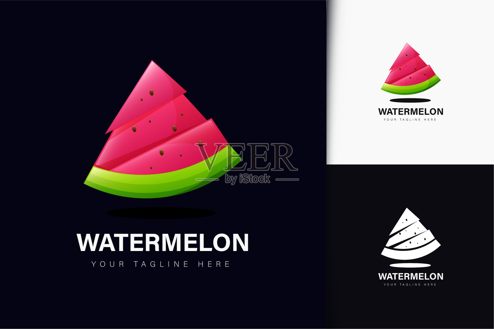 西瓜设计与梯度矢量插图插画图片素材