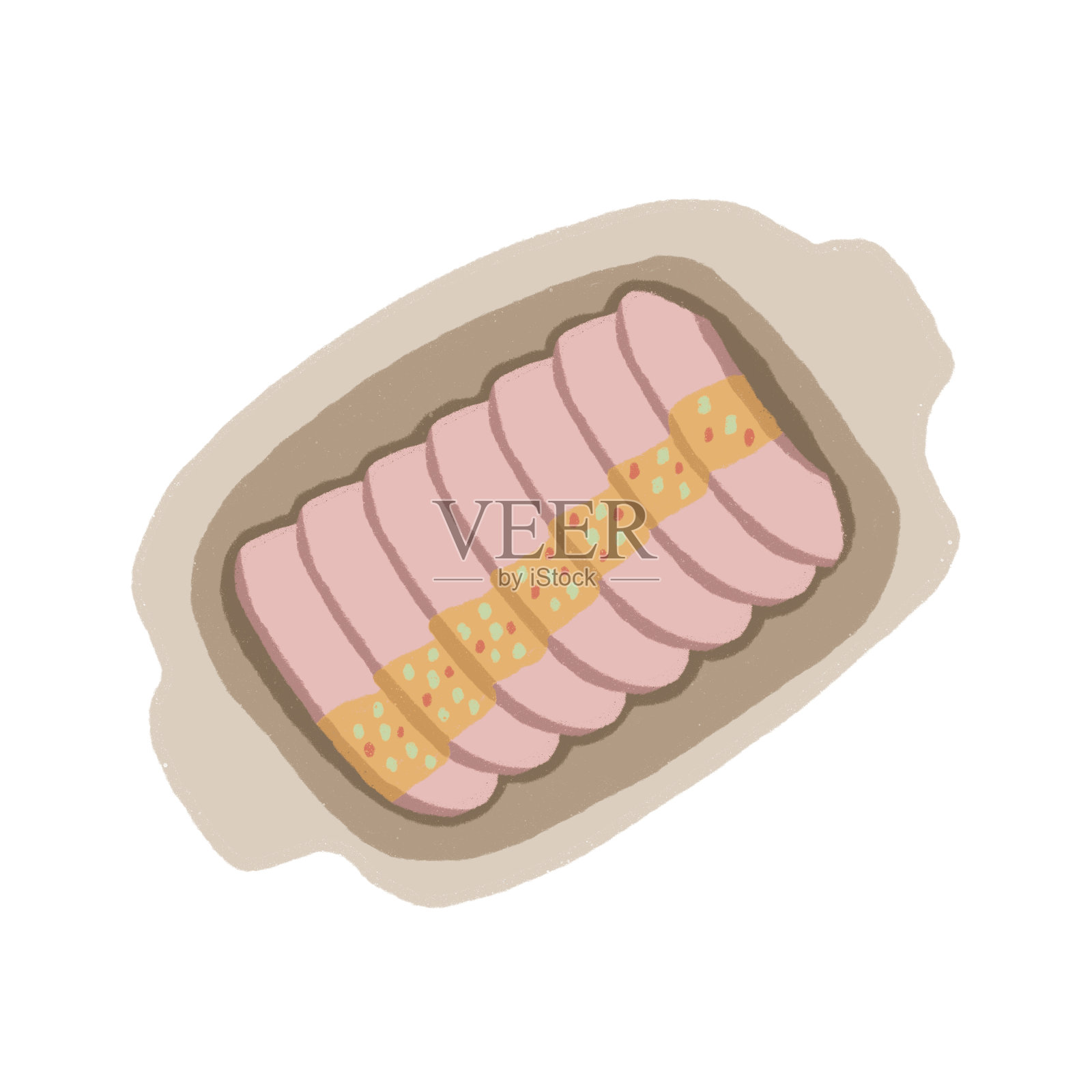 牛肉玉米卷饼配番茄酱和奶酪插画图片素材