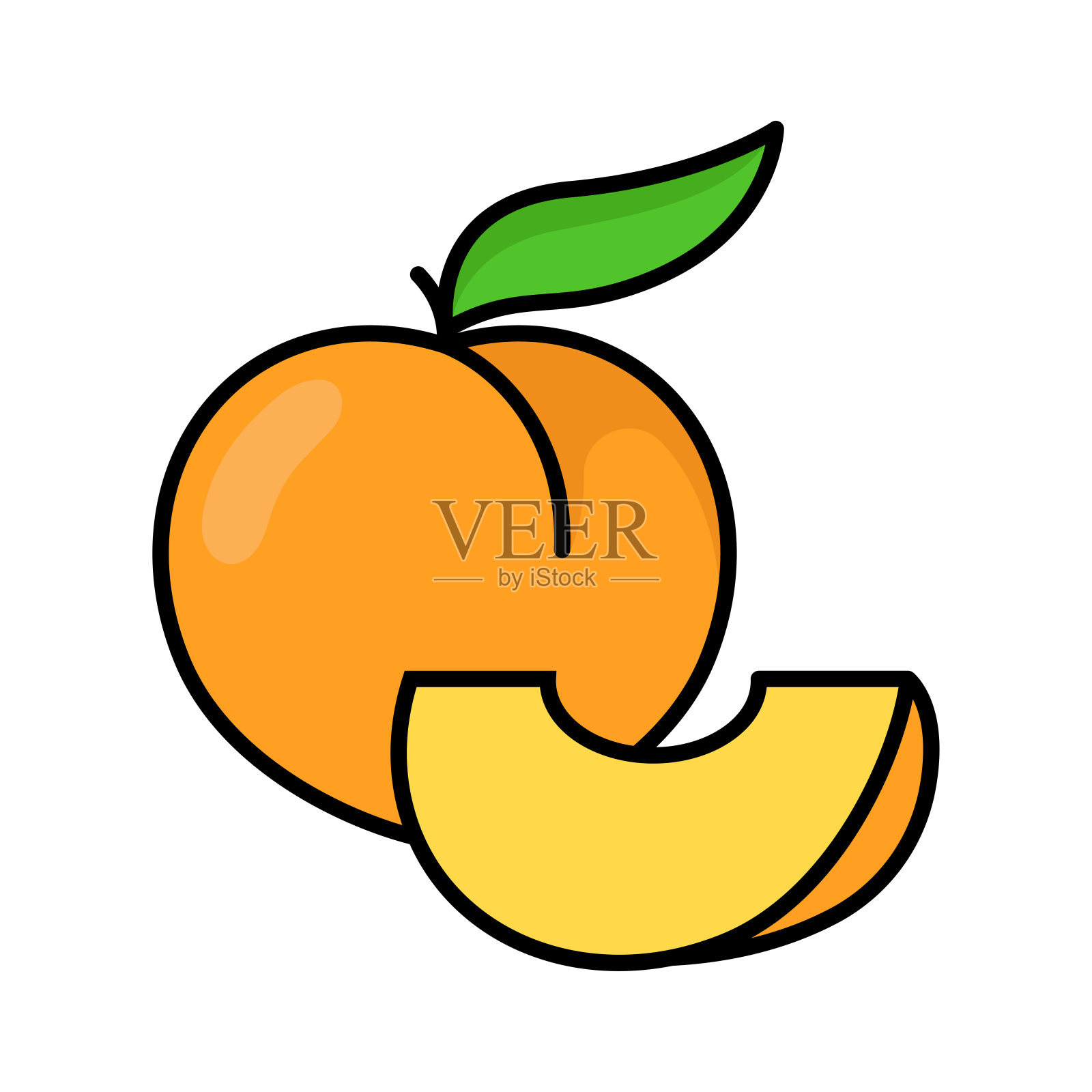 桃图标矢量设计模板在白色背景插画图片素材