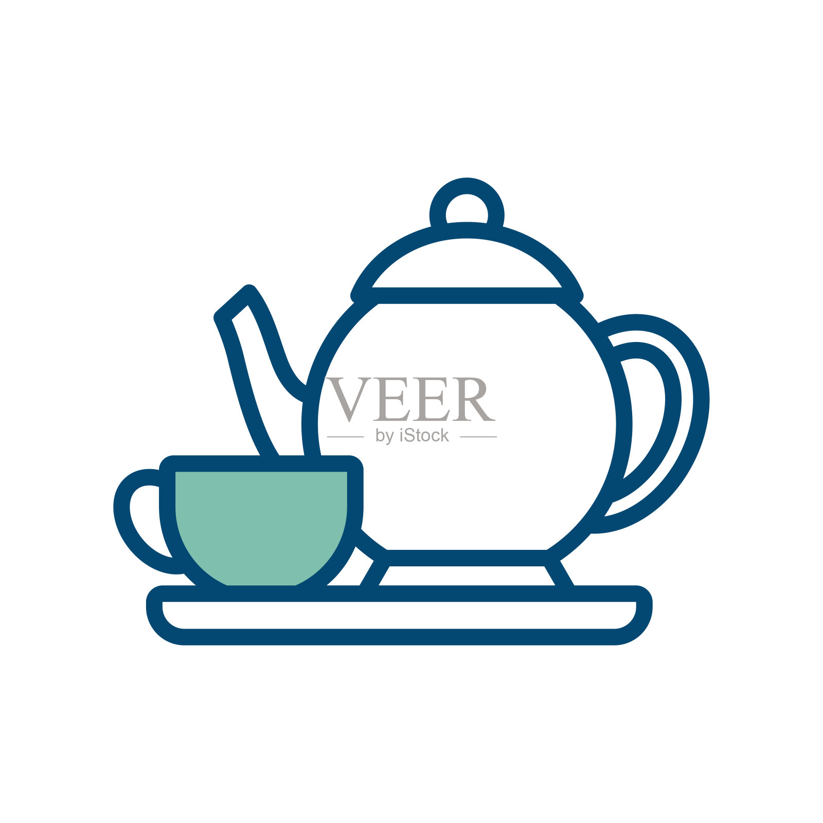 茶时间图标矢量设计模板在白色背景插画图片素材