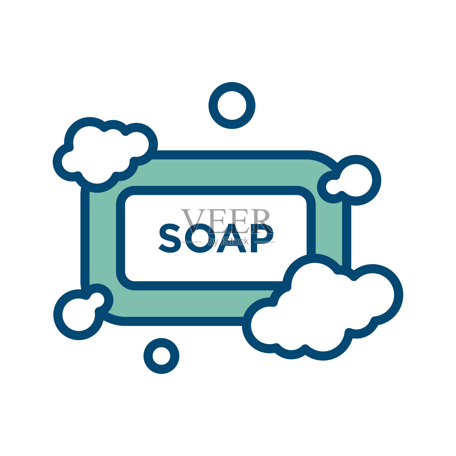 肥皂图标矢量设计模板在白色背景插画图片素材