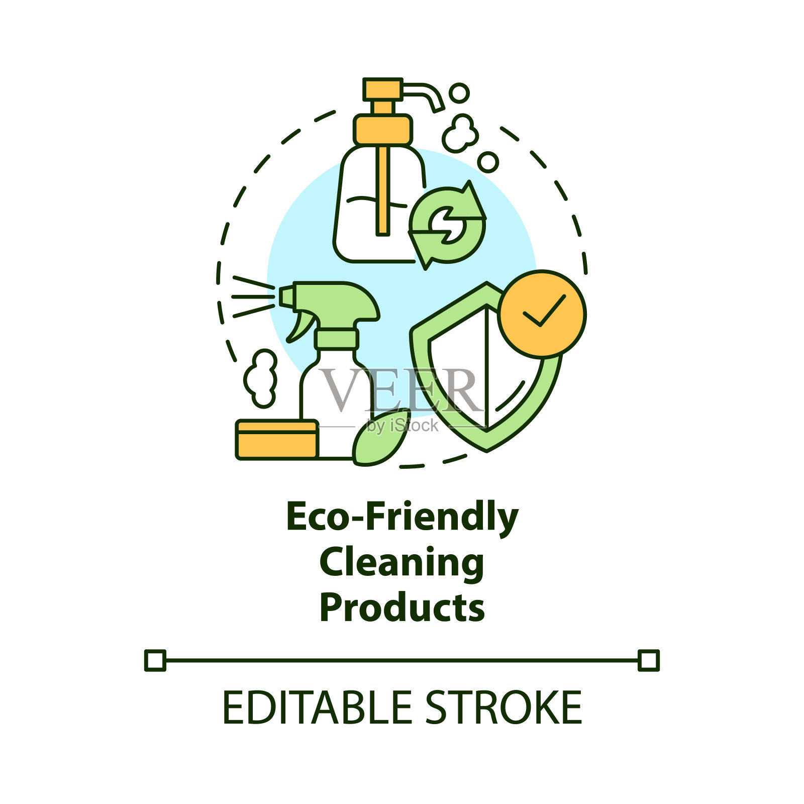 环保清洁产品概念图标插画图片素材