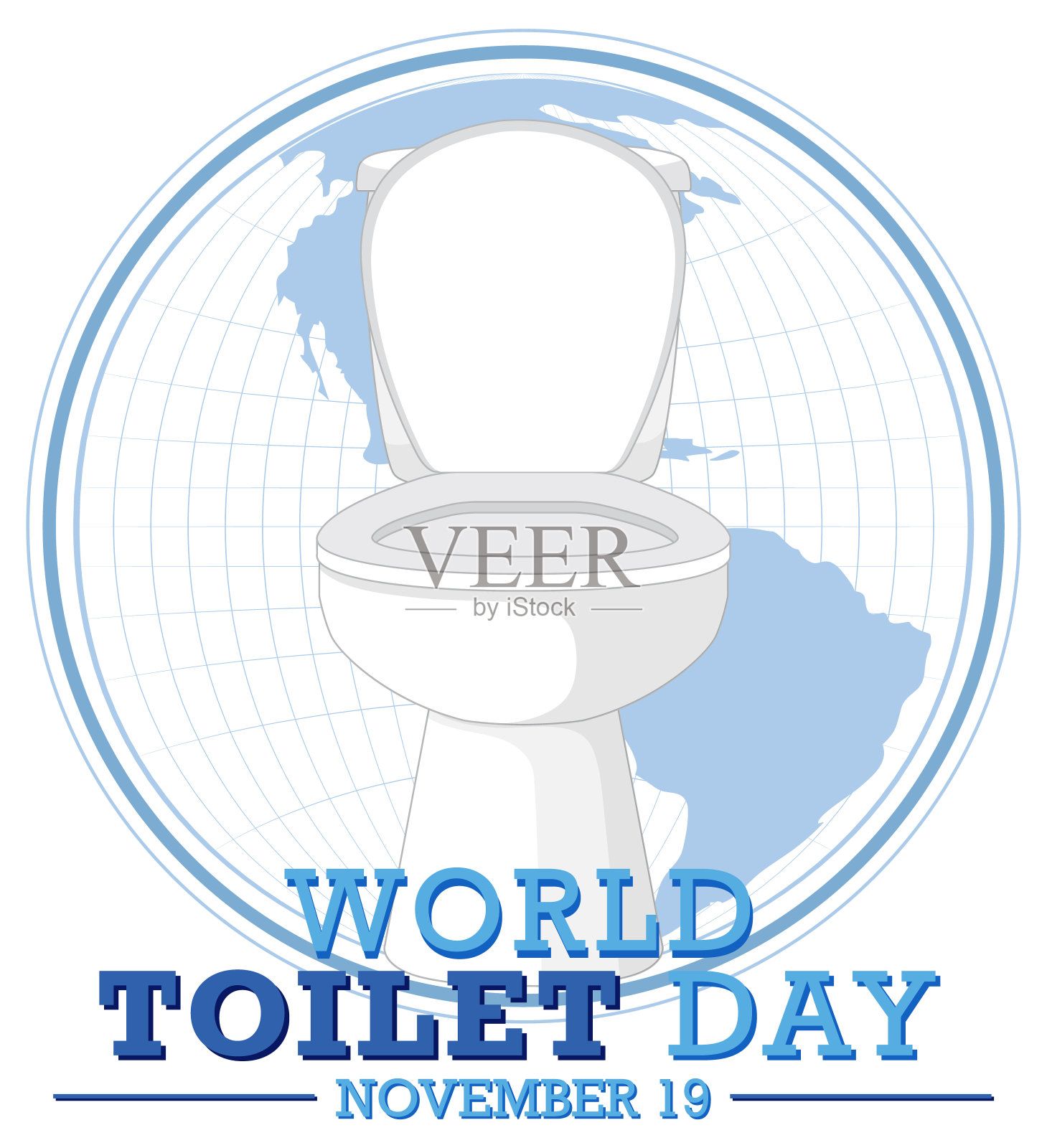 世界厕所日文字设计插画图片素材