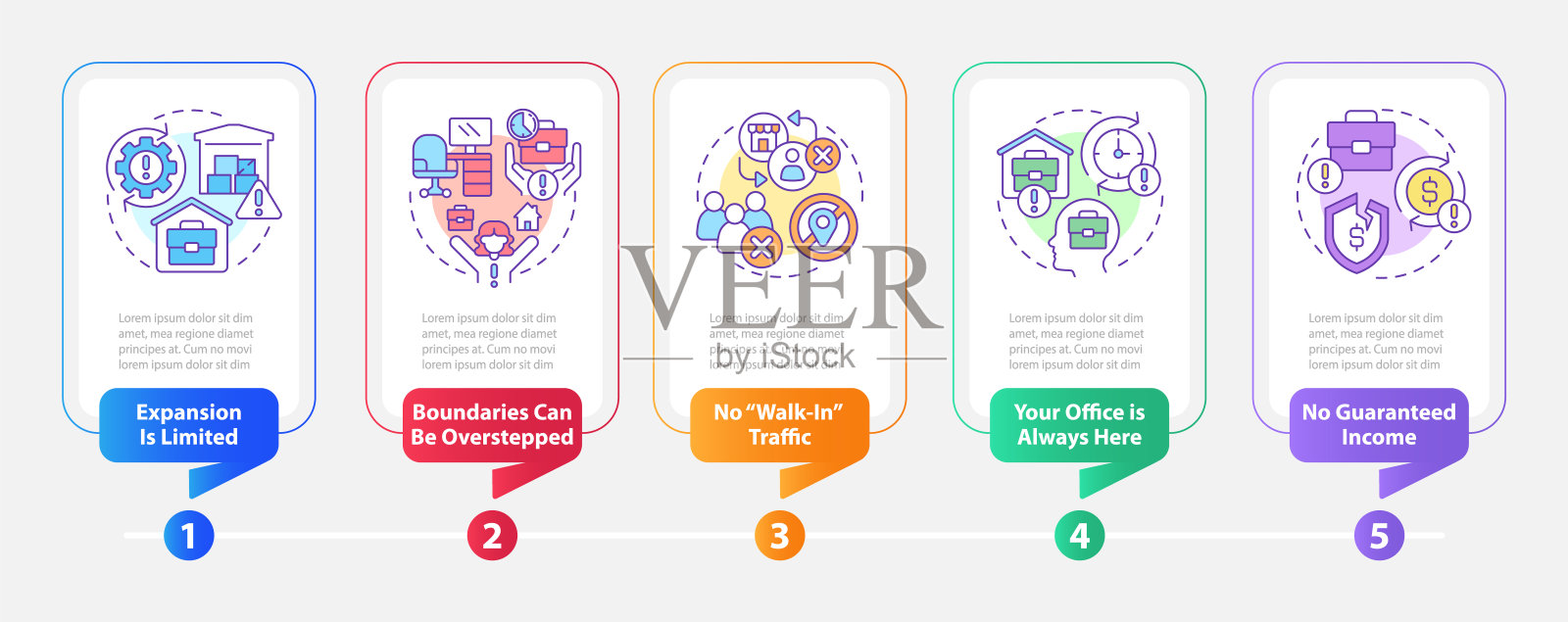 基于家庭的业务矩形信息图模板的挑战设计模板素材