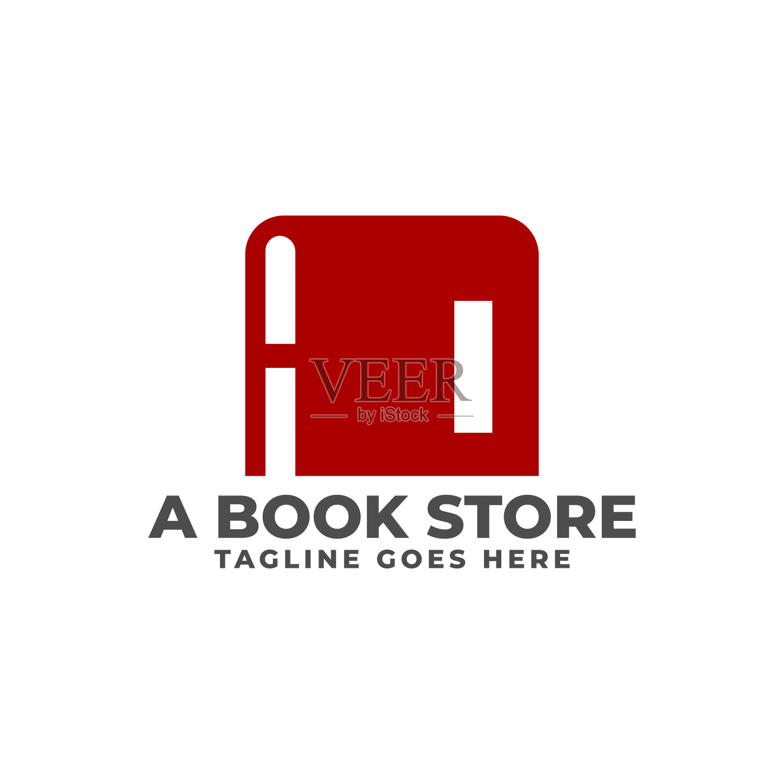 一本书的插图和一个字母a，这对任何与书有关的业务都有好处。插画图片素材