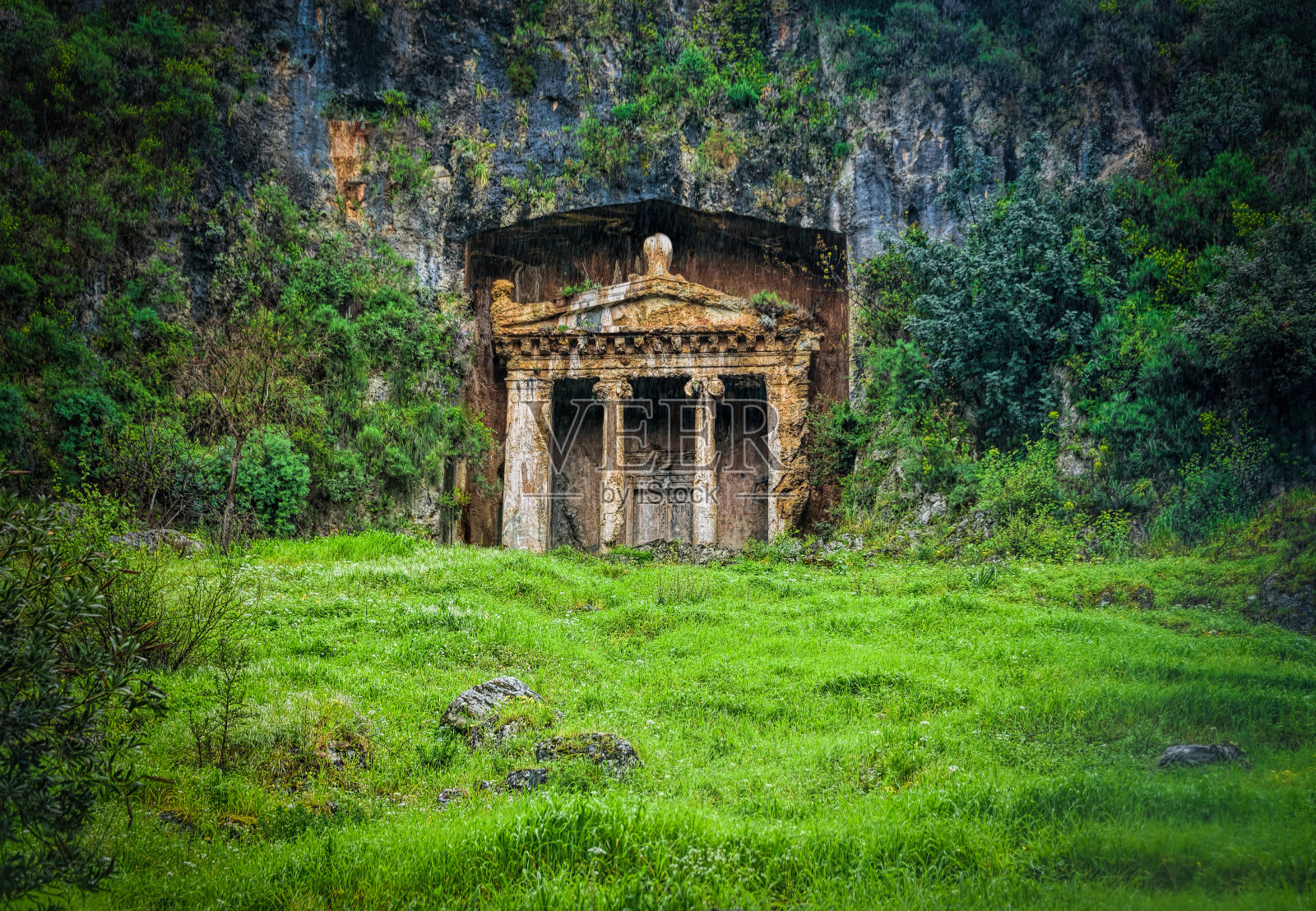 土耳其费特希耶的阿明塔斯古墓照片摄影图片