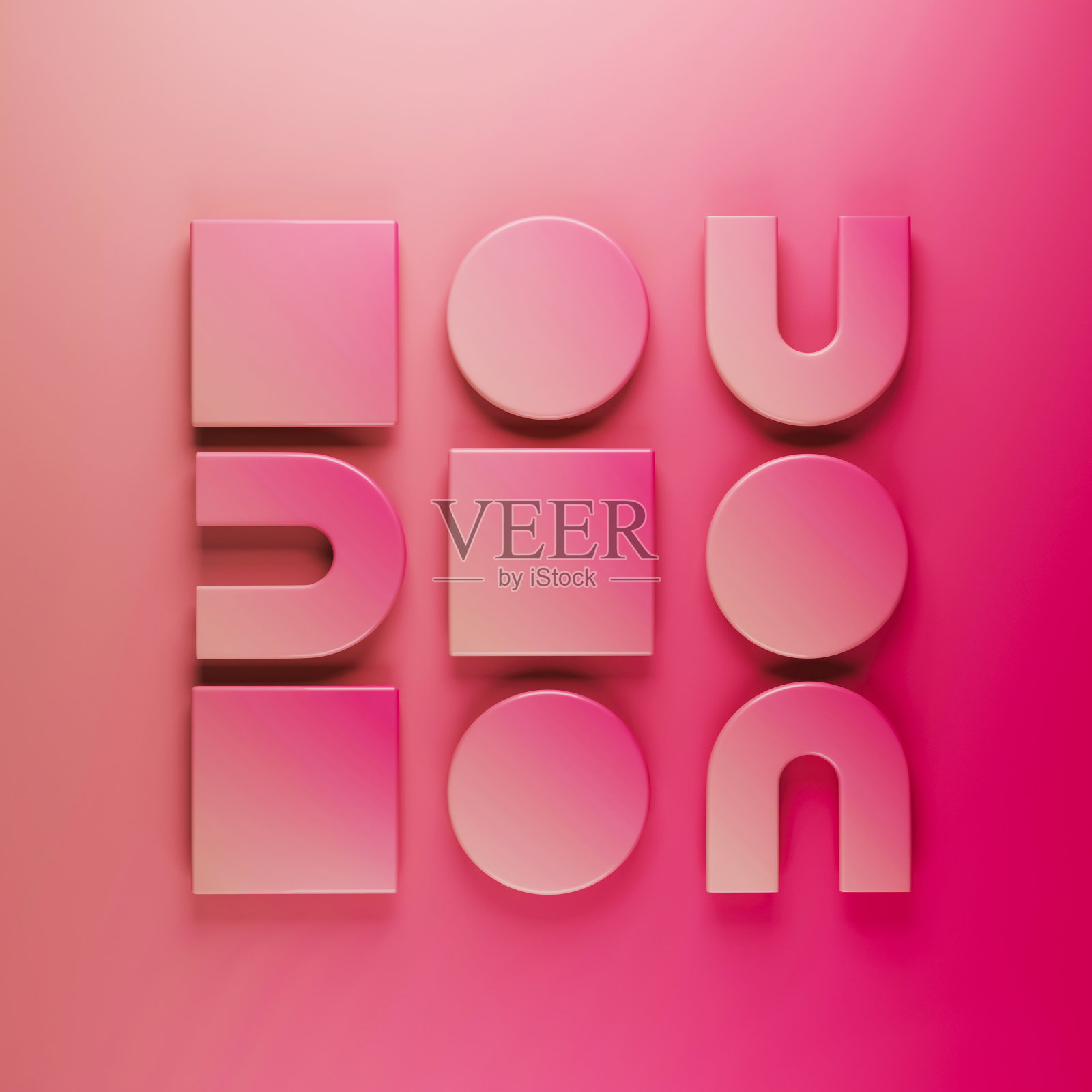 平面几何形状在viva品红色。三维渲染照片摄影图片