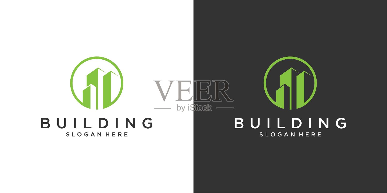 构建理念矢量标志设计模板插画图片素材