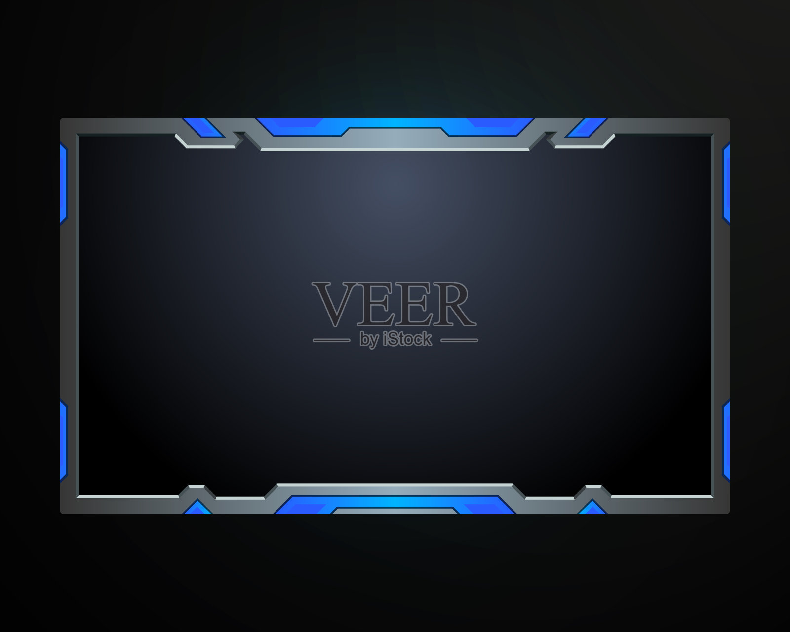 摘要金属边框直播叠加摄像头视频界面屏幕框架模板插画图片素材