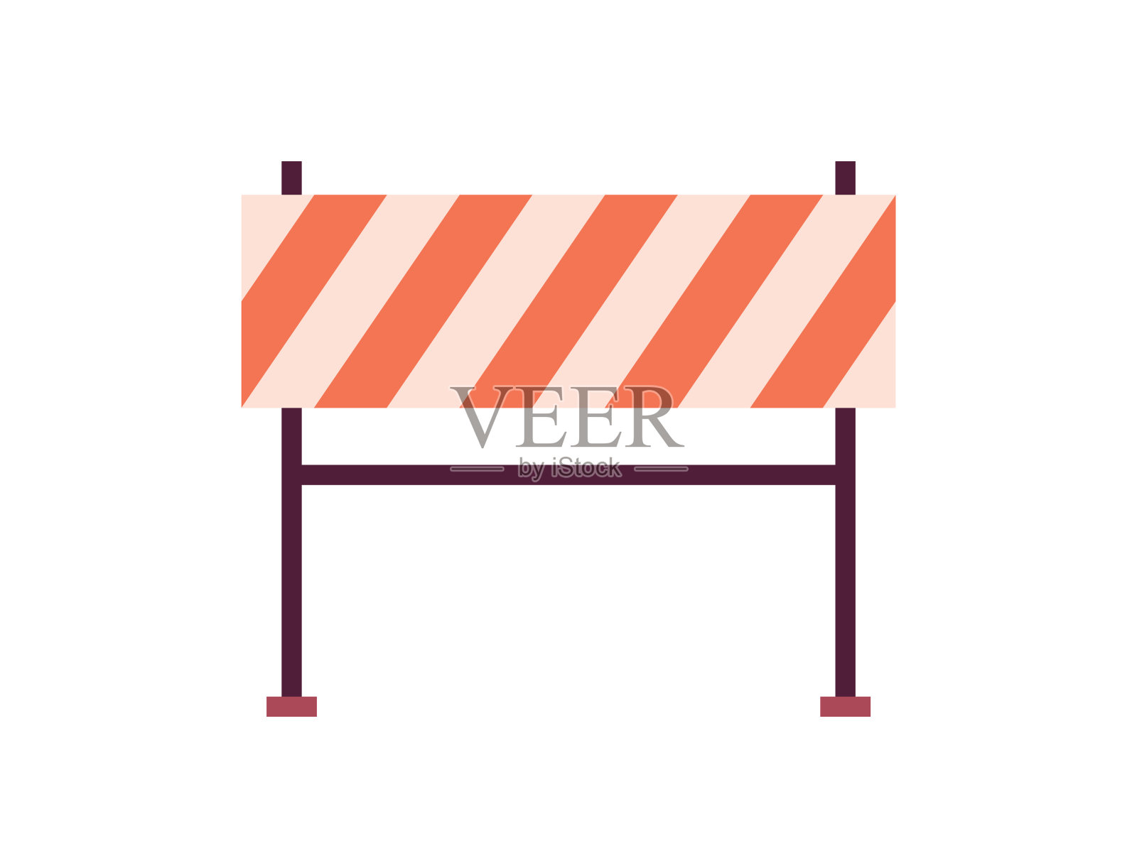 工程工具符号和屏障。插画图片素材